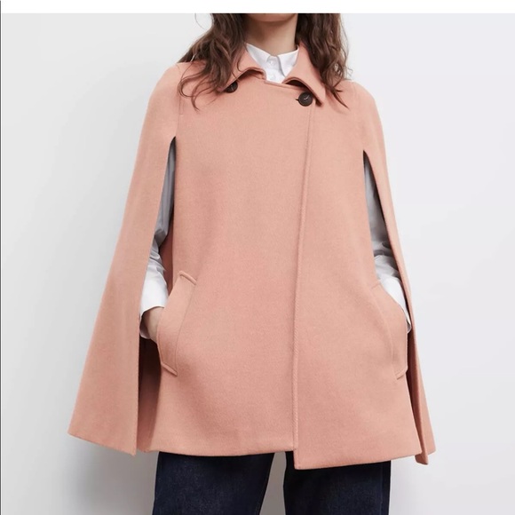 Zara Jackets & Blazers - NEW Zara Pink Cape with Pockets